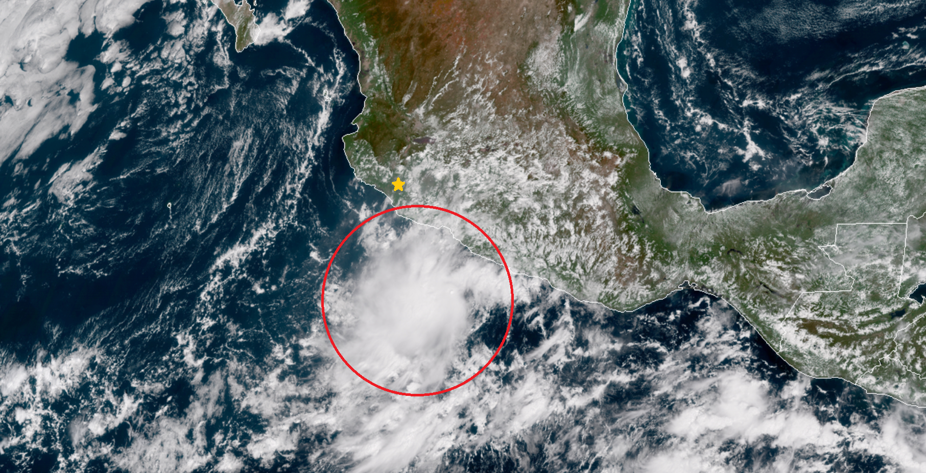 Imagen satelital de la costa de Colima